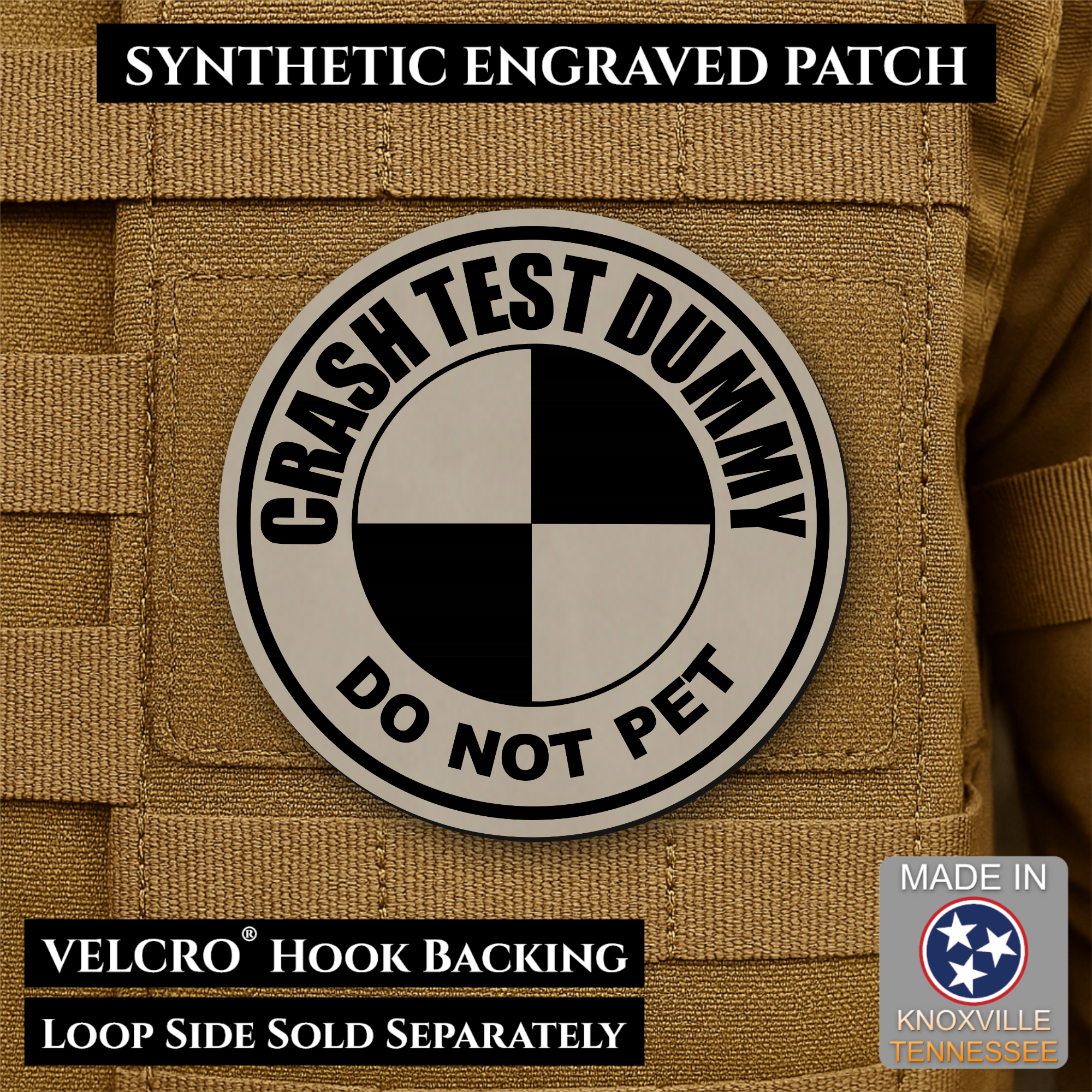 Crash Test Dummy Funny Morale Patch 3" Round Hook & Loop | Made in USA