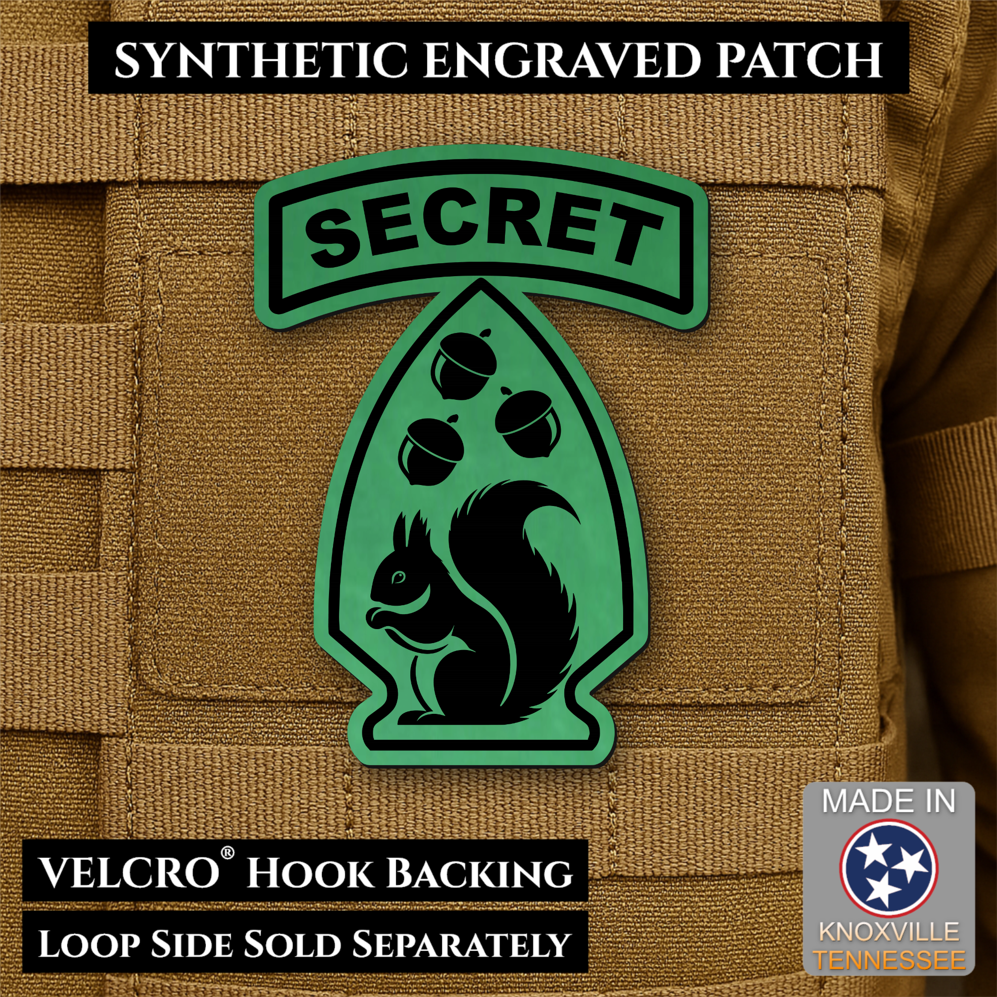 Secret Squirrel Division Funny Morale Patch – 2.2" x 3” Hook & Loop | Made in USA
