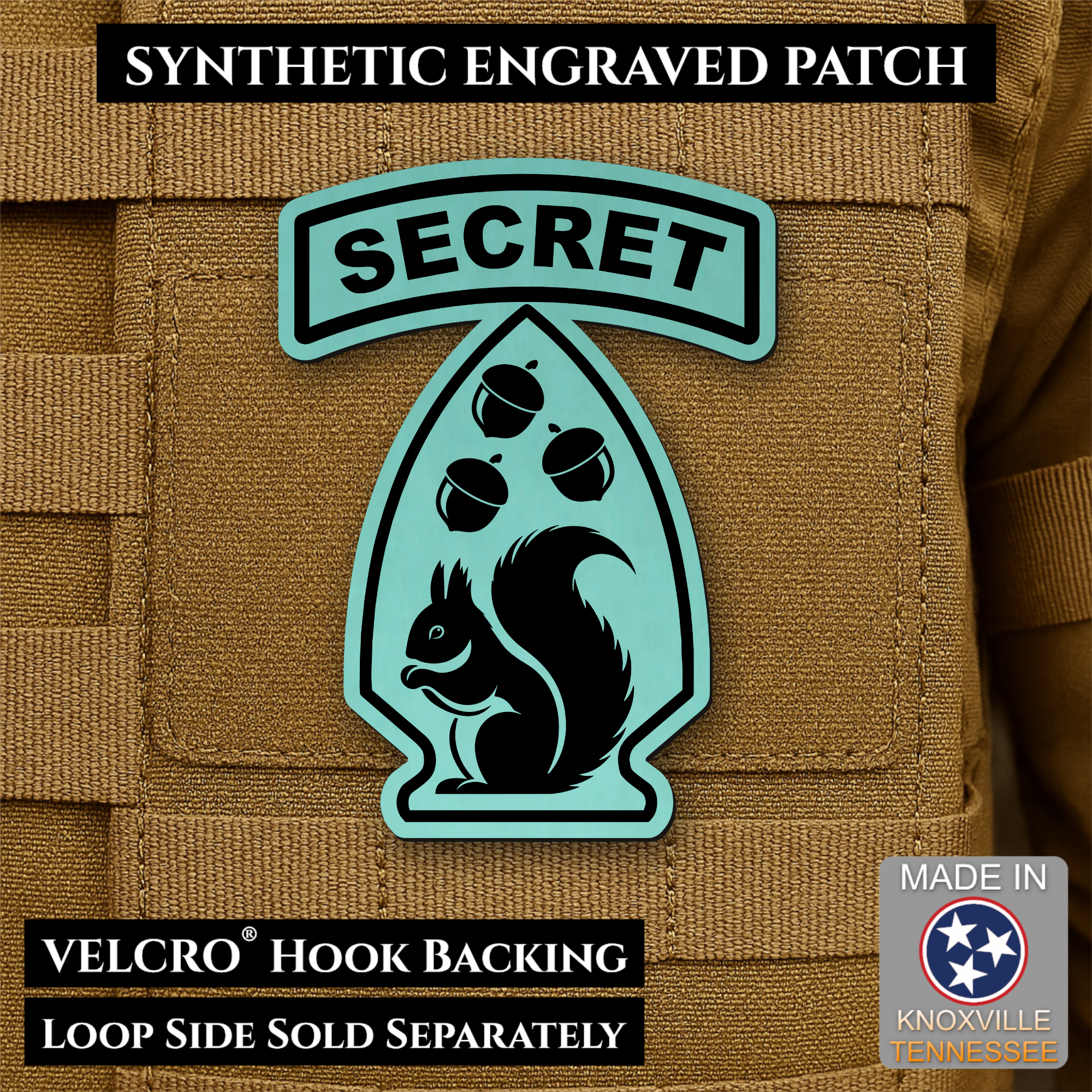 Secret Squirrel Division Funny Morale Patch – 2.2" x 3” Hook & Loop | Made in USA