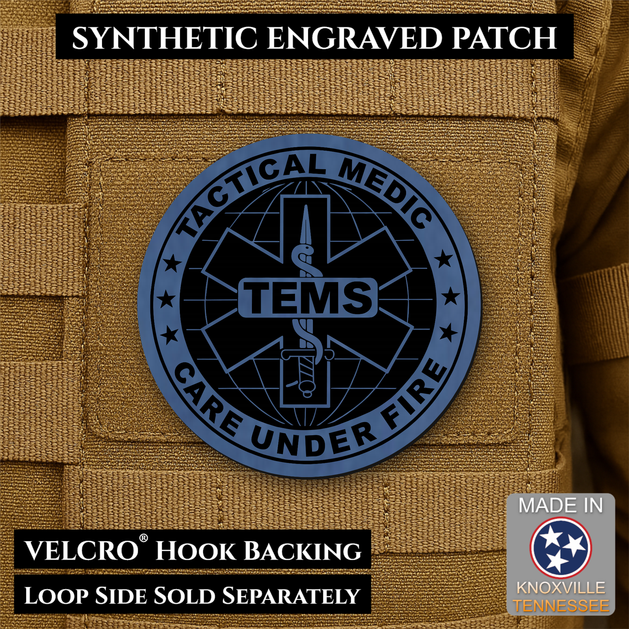 Tactical EMS Medic Morale Patch – 3” Round Hook & Loop Patch | Care Under Fire | Made in USA